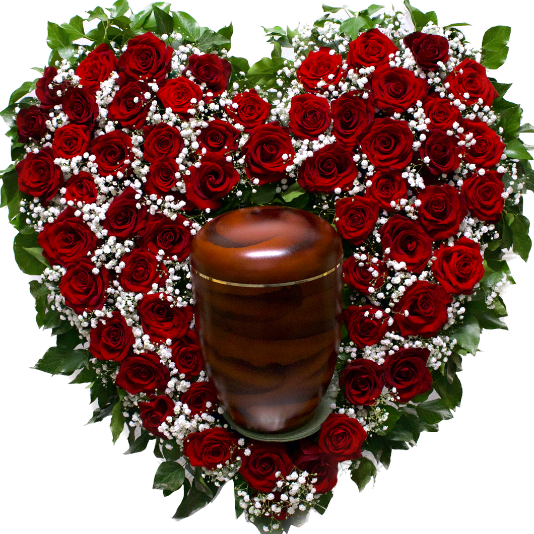 Urnenherz aus Rosen 